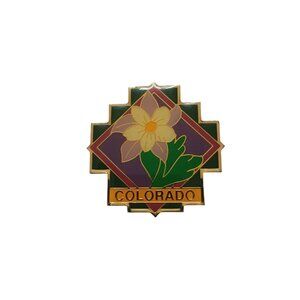 Colorado‎ Columbine Flower Metal Magnet Souvenir